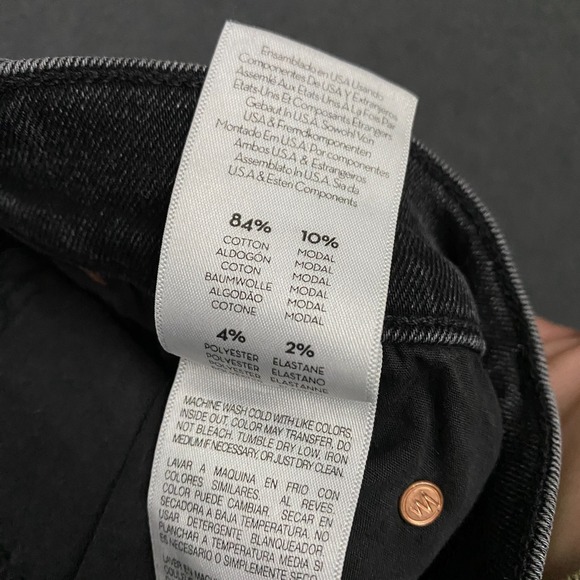 Mother Pixie Dazzler Ankle Fray size 27 Night Shadow Black Stretch Denim - Picture 4 of 10